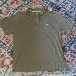 Merrell Zip Neck Polo Men's Large Army Green Prima Cotton Hiking Outdoor large